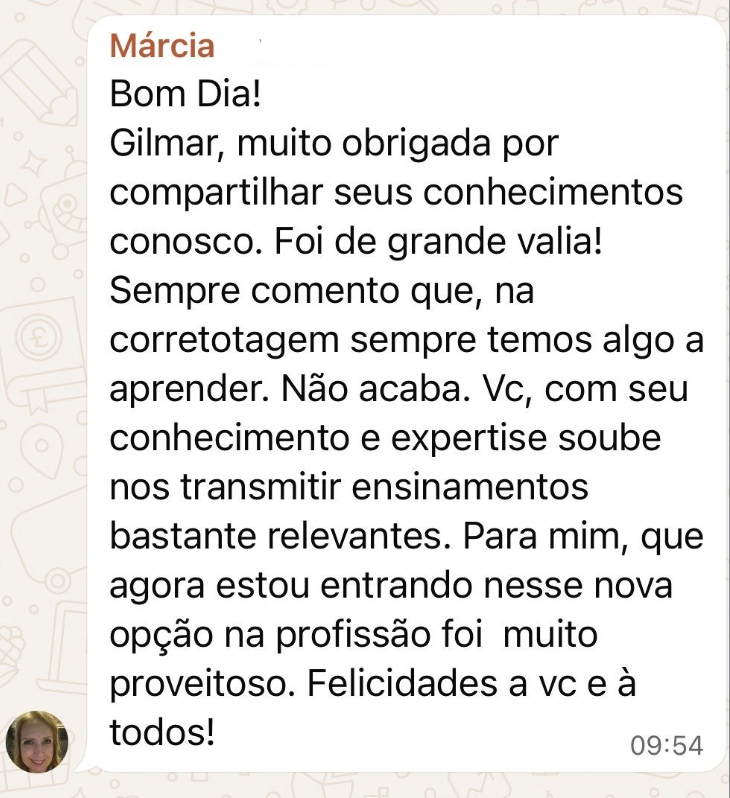 Depoimento de Marcia sobre a formação