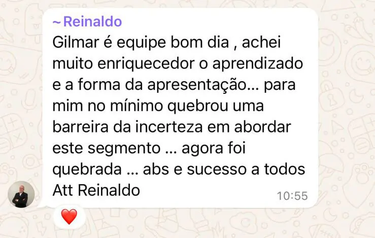 Depoimento de Reinaldo sobre a formação